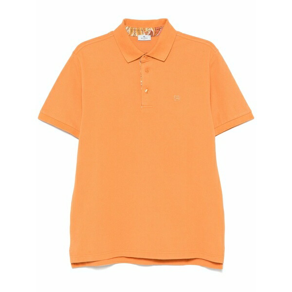 エトロ メンズ スポーツシャツ トップス Piqu??-weave polo shirt Orange