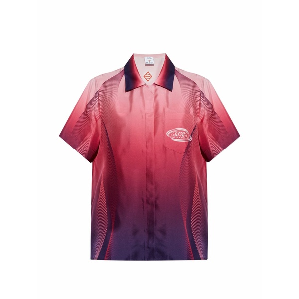 カサブランカ レディース スポーツシャツ トップス Gradient-effect polo shirt Pink