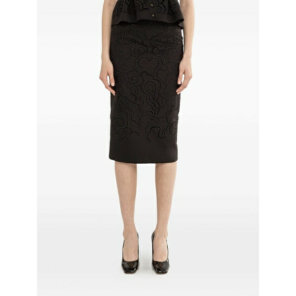 ニッサ レディース スコート ボトムス Embroidered MIDI skirt Black