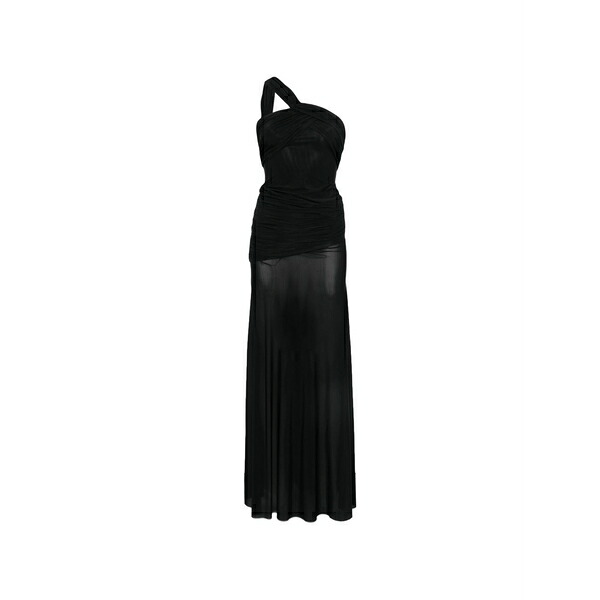 アニエバイ レディース 衣装 トップス Xena one-shoulder ruched maxi dress Black