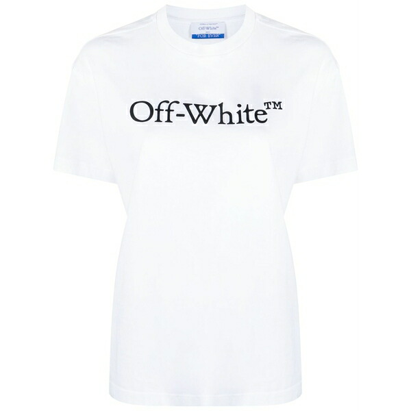 象牙色 レディース プルオーバー トップス Bookish logo-print cotton t-shirt White