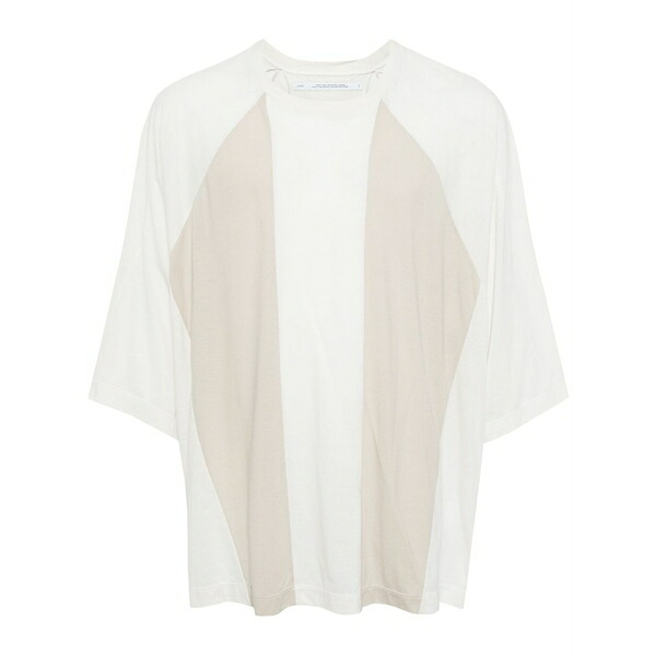 ユリウス メンズ プルオーバー トップス Panelled cotton t-shirt  White