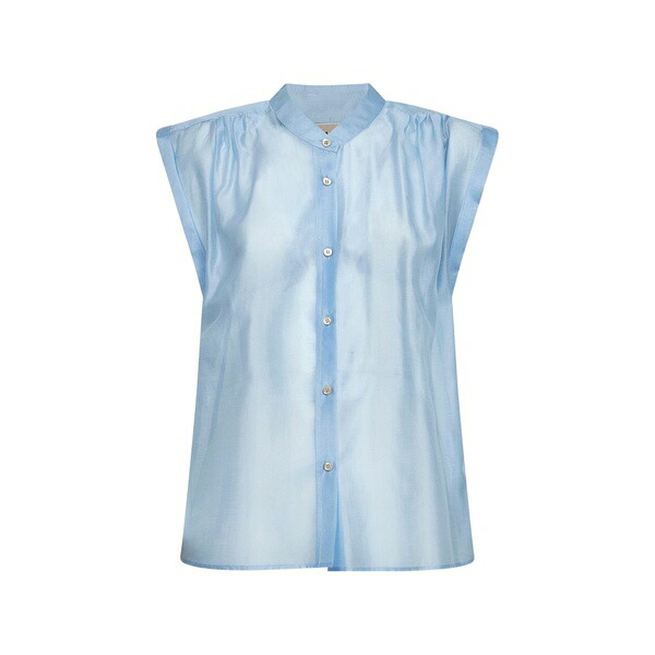ブランカ ヴィータ レディース プルオーバー トップス Button-down gathered shirt Blue
