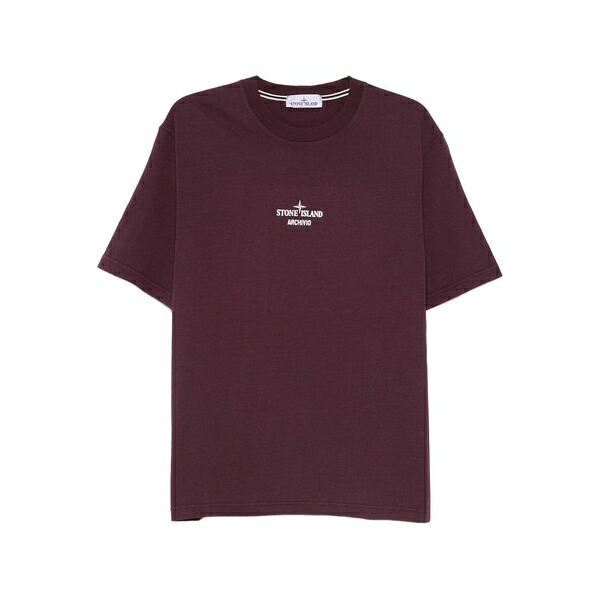 ストーンアイランド メンズ プルオーバー トップス Logo cotton t-shirt Purple