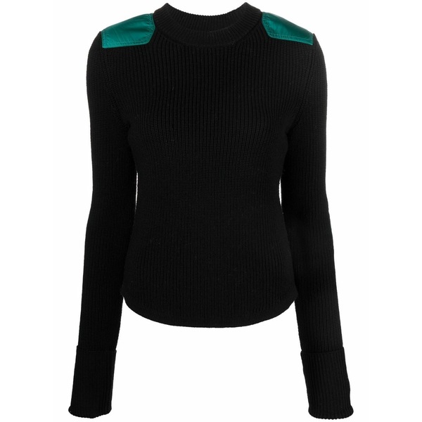イザ呼びりん マラン レディース 編み物\u0026スウェーター アウター Two-tone knitted jumper Black