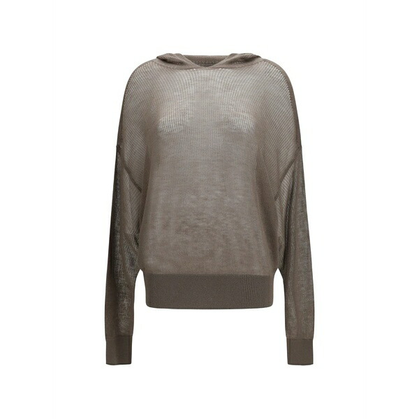 リックオウエンス レディース 編み物\u0026スウェーター アウター Hooded knitwear Brown
