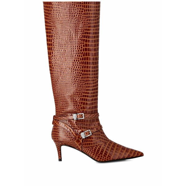 フィリップ飾り気の無い レディース ブーツ シューズ 55粍 crocodile-embossed boots Brown