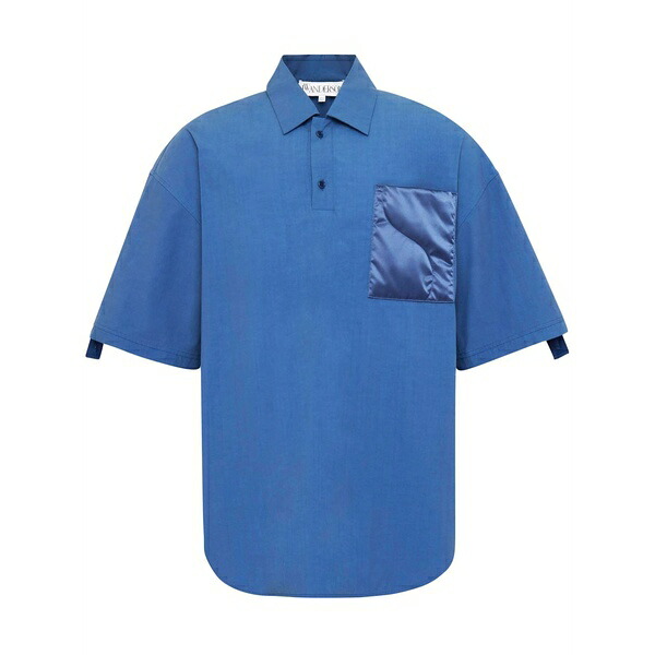 J.W.アンダーソン メンズ スポーツシャツ トップス Quilted-pocket polo shirt Blue
