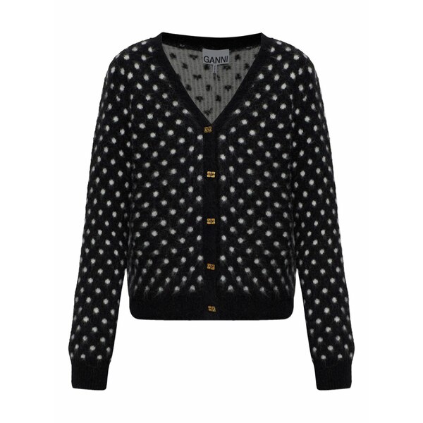 ガニー レディース ジレー アウター Polka dot button-up cardigan Black