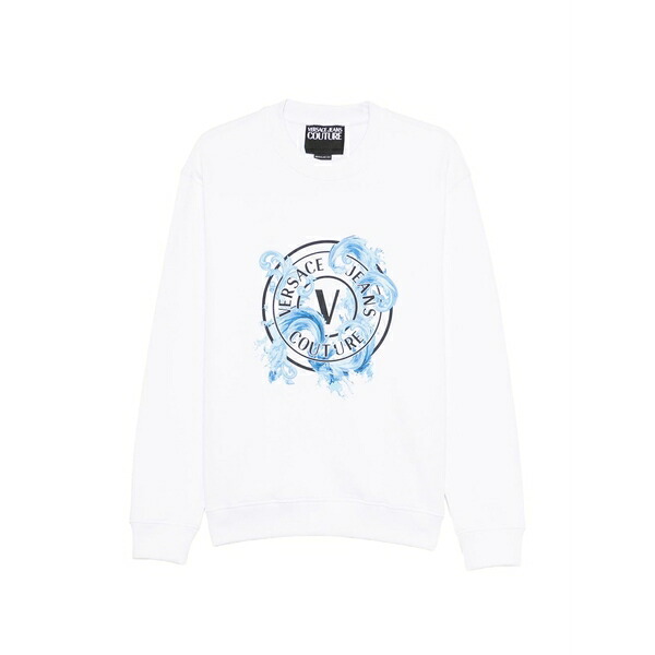 ベルサーチ メンズ パーカー・スウェットシャツ アウター Graphic-print sweatshirt White|asty