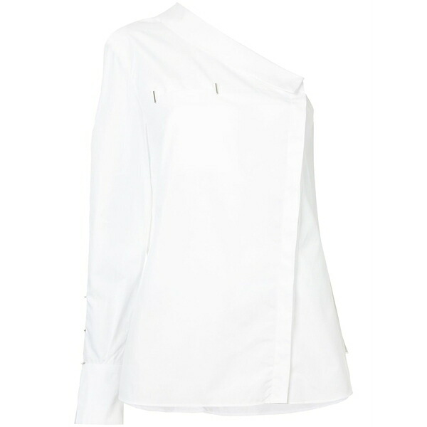 マグラー レディース シャツ トップス Asymmetric one-shoulder shirt White｜asty