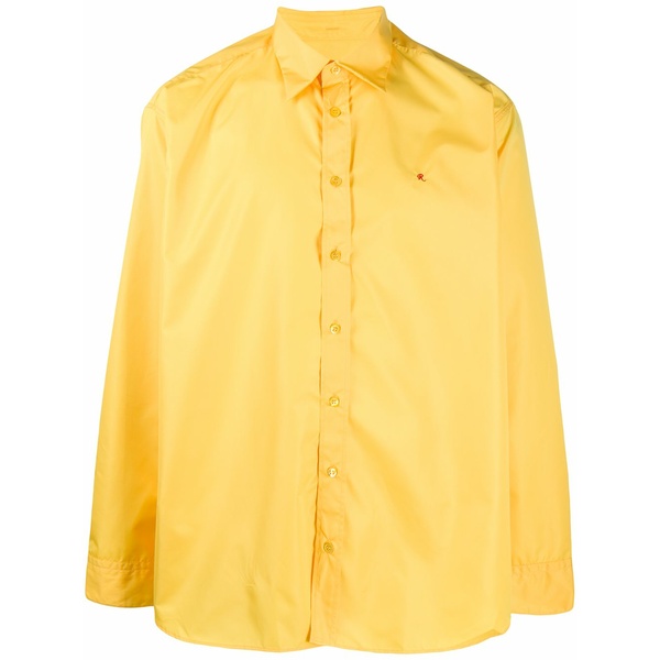 ラフ・シモンズ メンズ ティーシャツ トップス Embroidered logo buttoned shirt Yellow