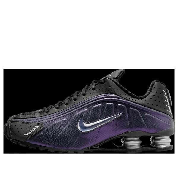 Nike ナイキ メンズ スニーカー  【Nike Shox R4 \u0027Black Metallic Silver Purple Dynasty\u0027 IO4546-002】  大いさ US_5.5(23.5糎) スニーカー-メンズ靴-靴