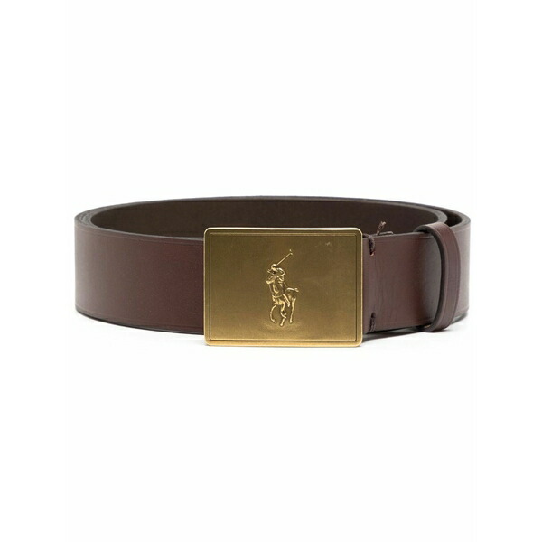 ラルフローレン メンズ 胴締め 付属品 Polo pony leather belt Brown