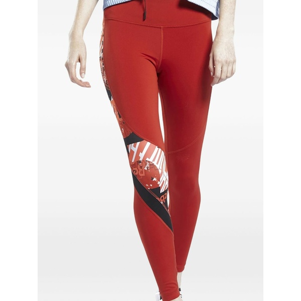 リーボック レディース 心地好いズボン下 ボトムス  workout ready myt aop printed tights leggings Red