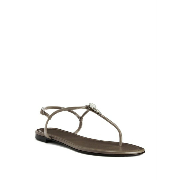 ジュゼッペザノッティ レディース サンダル シューズ Anyelle rhinestone-embellished flat sandals Grey｜asty