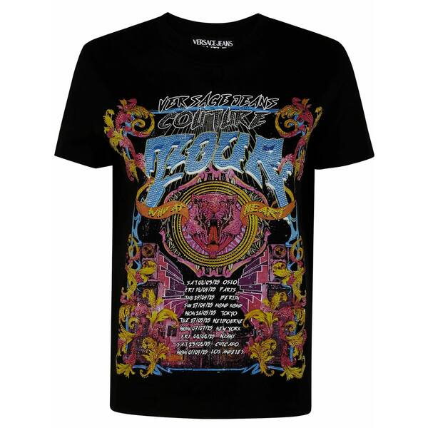 呼びりん探し回る レディース プルオーバー トップス Graphic print t-shirt  Black