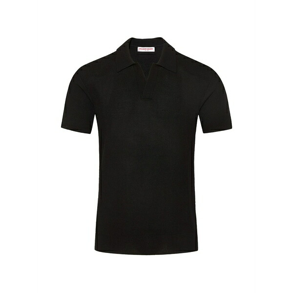 オールバー ブラウン メンズ ポロシャツ トップス Horton pique polo shirt Black｜asty