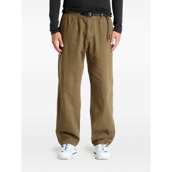 グラミチ メンズ 心地よいズボン下 ボトムス Logo trousers Brown