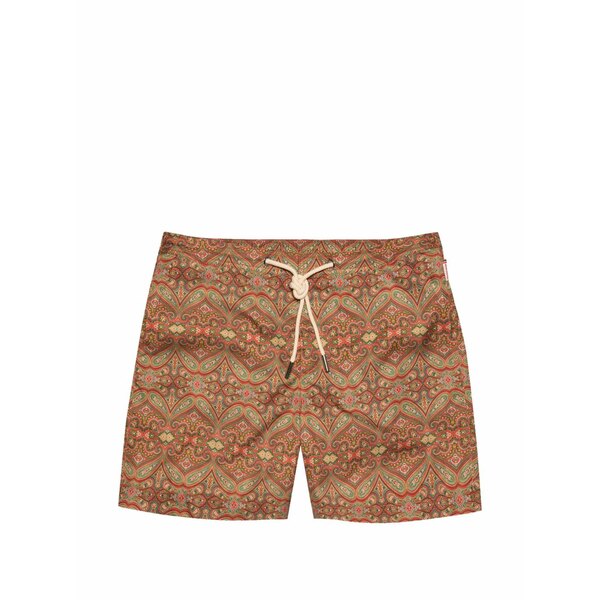 オールバー ブラウン メンズ カジュアルパンツ ボトムス Bulldog patterned swim shorts Orange｜asty
