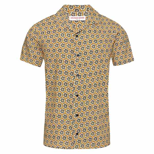 オールバー ブラウン メンズ シャツ トップス Hibbert roseate shirt Yellow｜asty