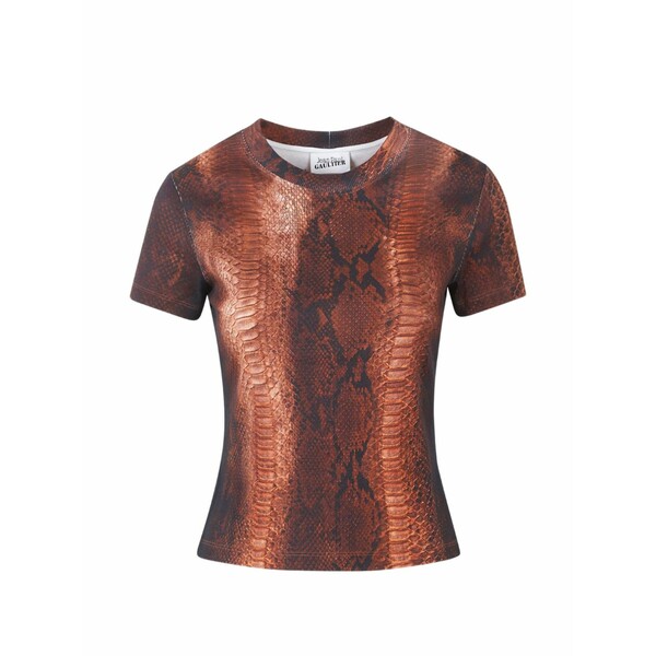 ジャンポール ゴルチエ レディース Tシャツ トップス Python-print crew-neck t-shirt Brown｜asty 57,090円