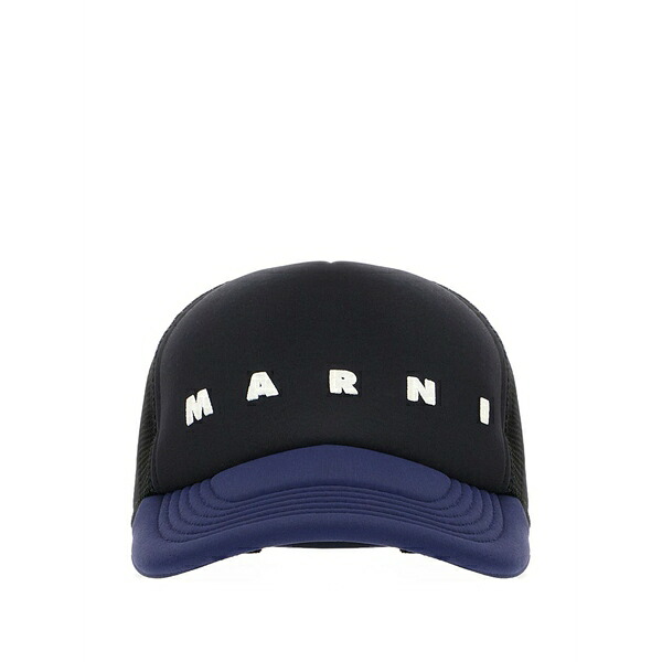 マルニ メンズ かぶり笠 添え物 Printed cap Black