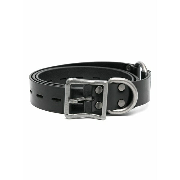 マーティン・ローズ メンズ ベルト アクセサリー Leather belt Black｜asty