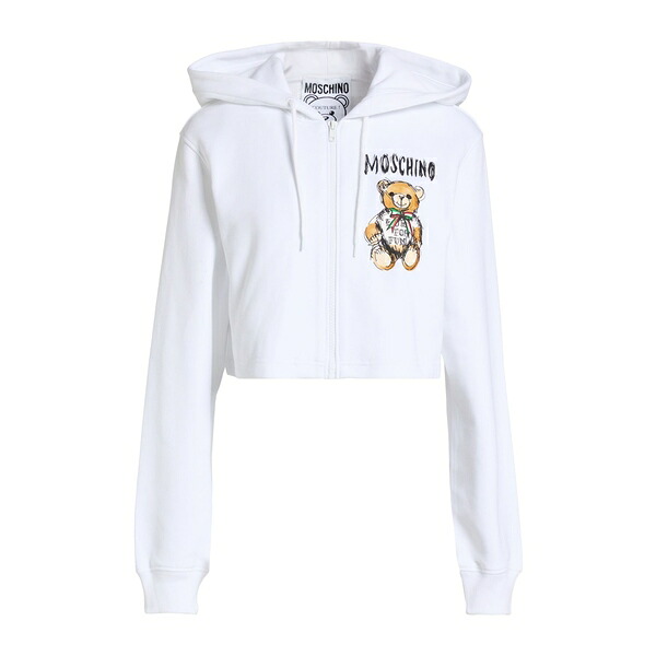 【送料無料】 モスキーノ レディース パーカー・スウェットシャツ アウター Sweatshirts White