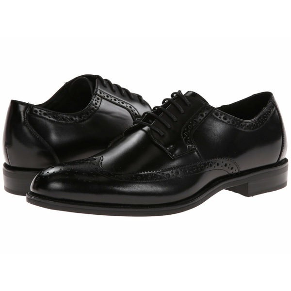 ステイシーアダムス メンズ Black Garrison Leather Oxford Wingtip シューズ ドレスシューズ 【69%OFF!】  ドレスシューズ