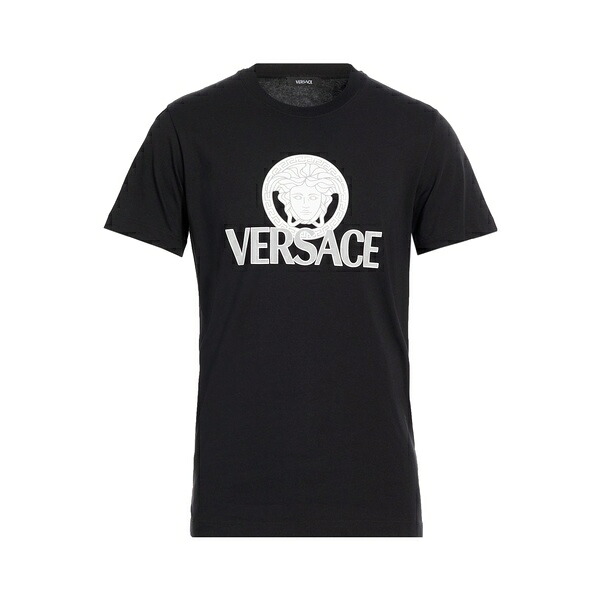 【貨物輸送無料】 ヴェルサーチ メンズ プルオーバー トップス T-shirts Black
