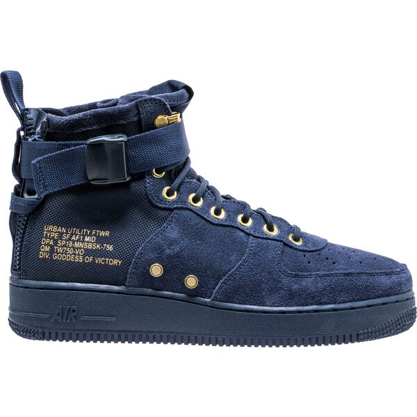 Nike ナイキ メンズ スニーカー  【Nike 空想科学小説 Air Force 1 Mid Obsidian Metallic Gold】  大きさ US_12(30.0珊) Obsidian/Black-Obsidian