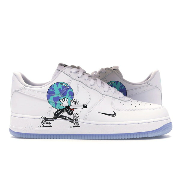 Nike ナイキ メンズ スニーカー  【Nike Air Force 1 Flyleather Steve Harrington Earth Day (2019)】  大きさ US_8(26.0珊) White/White-White