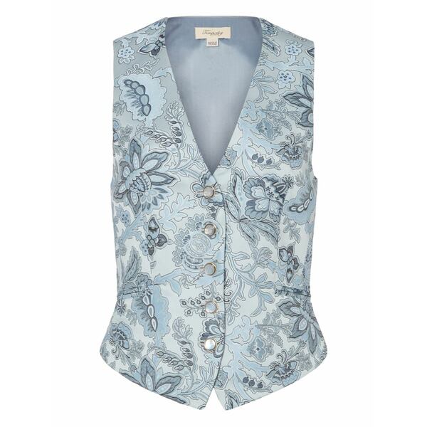 テンパリーロンドン レディース 上衣＆上衣 アウター Floral-print button waistcoat Blue