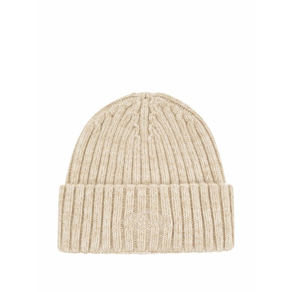 エムシーツーセイントバース レディース かぶり笠 付属品 Wengen logo-embroidery beanie hat Neutrals
