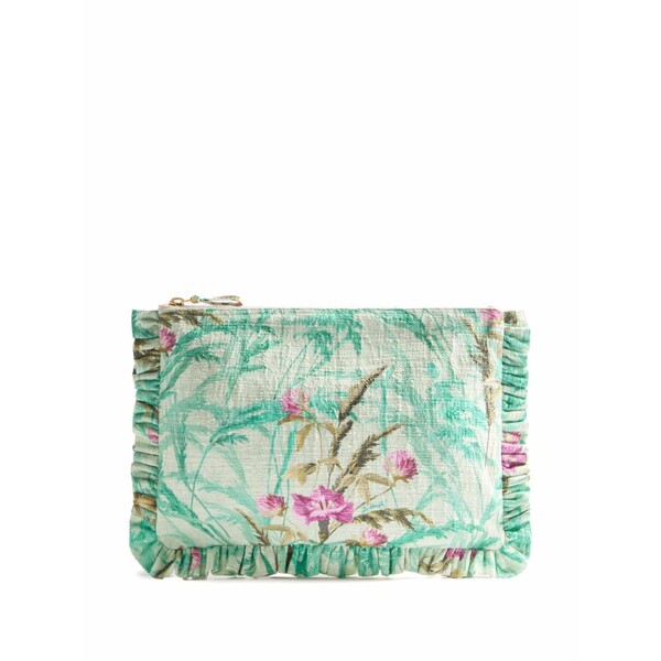 ラ・ダブル・ジェイ レディース クラッチペダル御徒面子 御徒面子 Floral-print clutch bag  Green