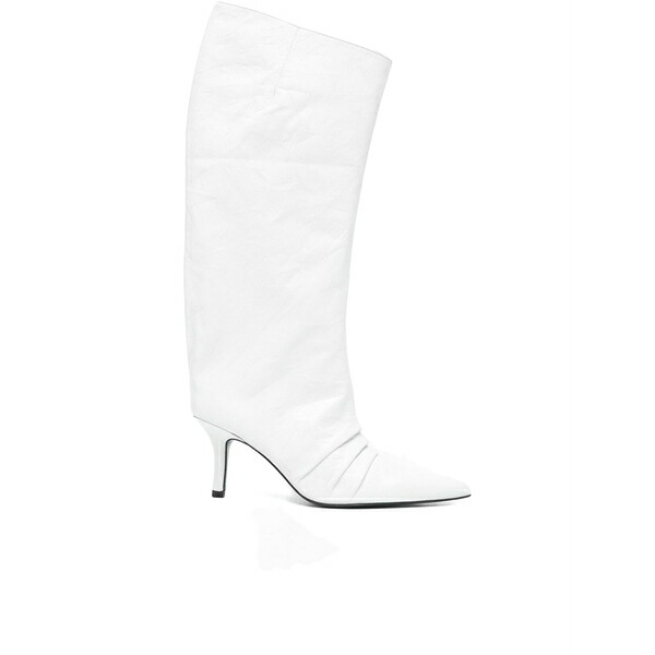パトリツィア ペペ レディース ブーツ シューズ 75粍 crinkle pointed boots White
