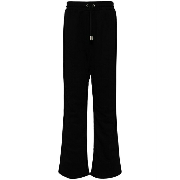 オフホワイト メンズ カジュアルパンツ ボトムス Diag-stripe embroidered track pants Black|asty