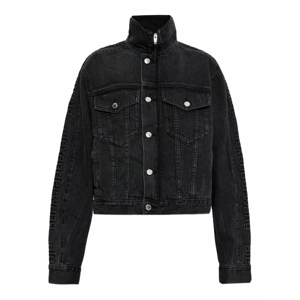 アレキサンダーワン レディース 上衣＆上衣 アウター Zip-up denim jacket Black