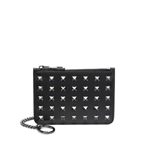 ヴァレンティノ ガラヴァーニ メンズ 財布 アクセサリー Rockstud-embellished cardholder Black｜asty