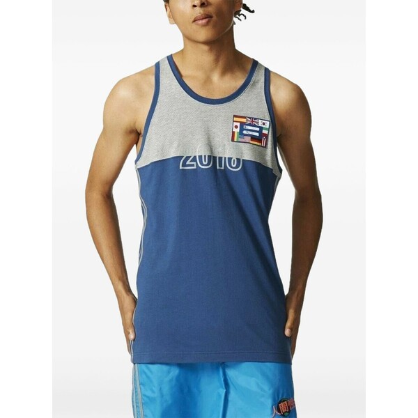 アディダス メンズ Tシャツ トップス Panel human race tank Blue｜asty