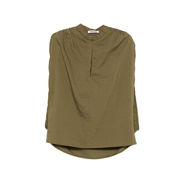 ダークパーク レディース シャツ トップス Tracy textured gathered blouse Green｜asty