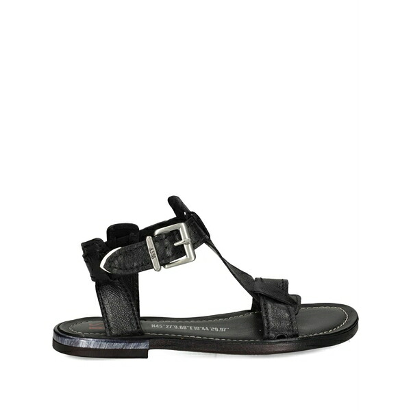 エーエス98 レディース サンダル シューズ Buckle-strap leather sandals Black|asty