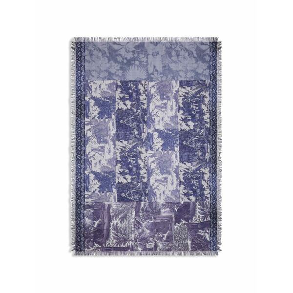 ピエール＝ルイ・マシア メンズ えり巻き・袈裟・えり巻き 付属物 Aloeuw printed fringe silk scarf Blue