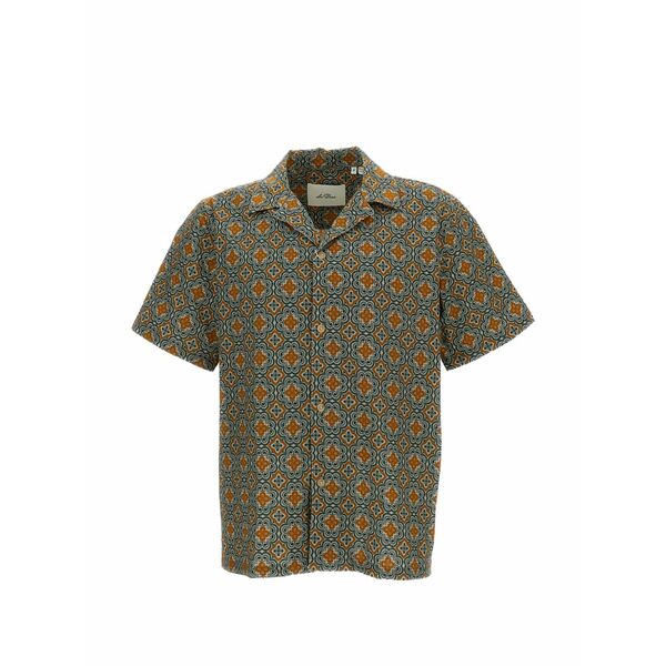 レ ドゥ メンズ プルオーバー トップス Lukas arabesque short-sleeve shirt Green