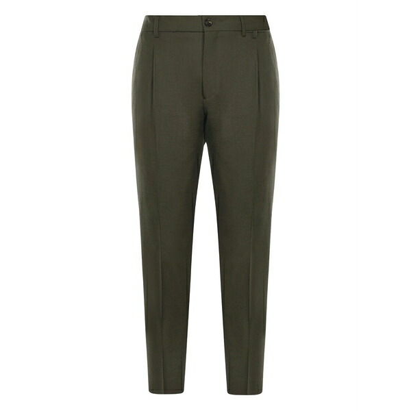 ビーエイブル メンズ カジュアルパンツ ボトムス Pleats-detail belt-loops trousers Green
