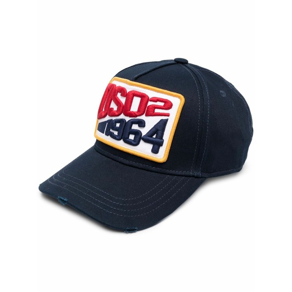 ディースクエアード メンズ 帽子 アクセサリー 1964 logo-patch cap Blue