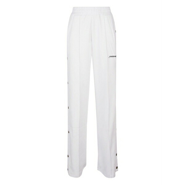 ヒノミネイト レディース カジュアルパンツ ボトムス Button-detail cotton track pants White|asty