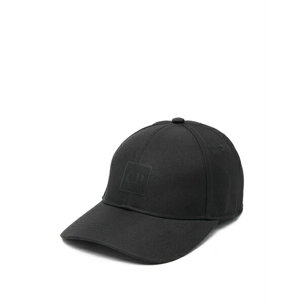 シーピーカンパニー メンズ 帽子 アクセサリー Logo-patch baseball cap Black|asty