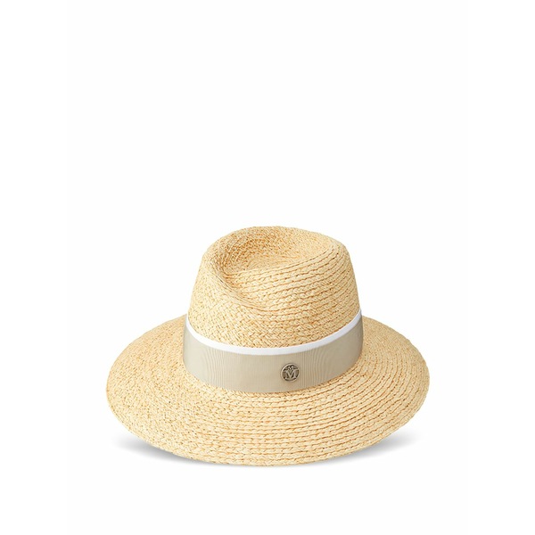 メゾンミッシェル  レディース かぶり笠 添え物 Virginie ribbon-detailed hat Neutrals